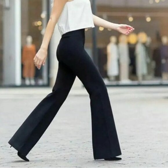 SPANX Pants - SPANX High Rise Flare Perfect Pant Size M Regular Black Ponte Knit